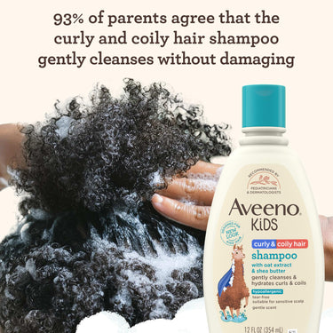 Aveeno Baby Kids Curly Hair Shampoo With Oat Extract & Shea Butter 12 Fl Oz, 1 Count